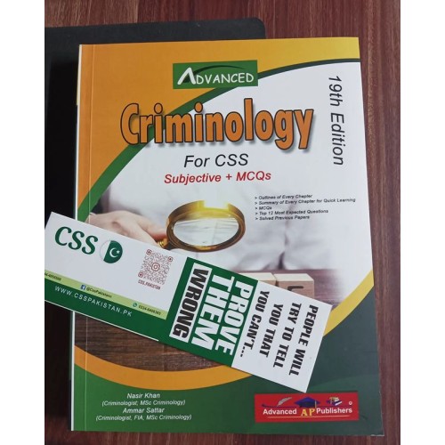Criminology For CSS by Nasir Khan 19th Edition Advanced Publishers